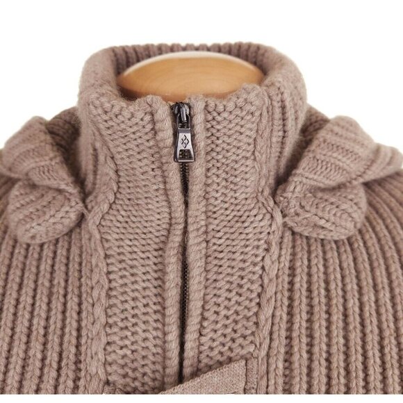 Ballantyne Short Montgomery Toggle Cashmere Cardigan 46 US 36 S Mens Beige $2685 - Picture 2 of 13